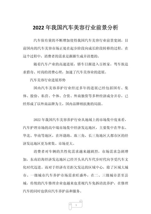 汽车美容的前景好吗?
