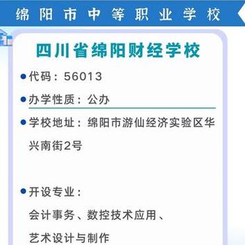 绵阳财经学校哪些专业