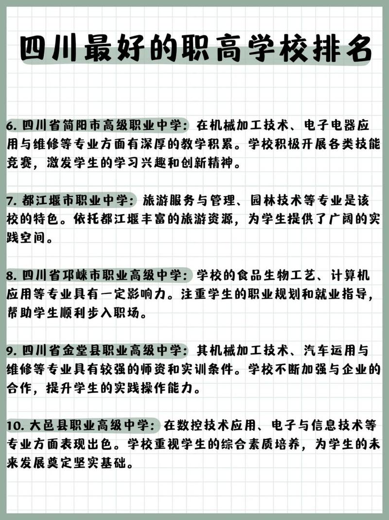 四川口碑好的职高有哪些