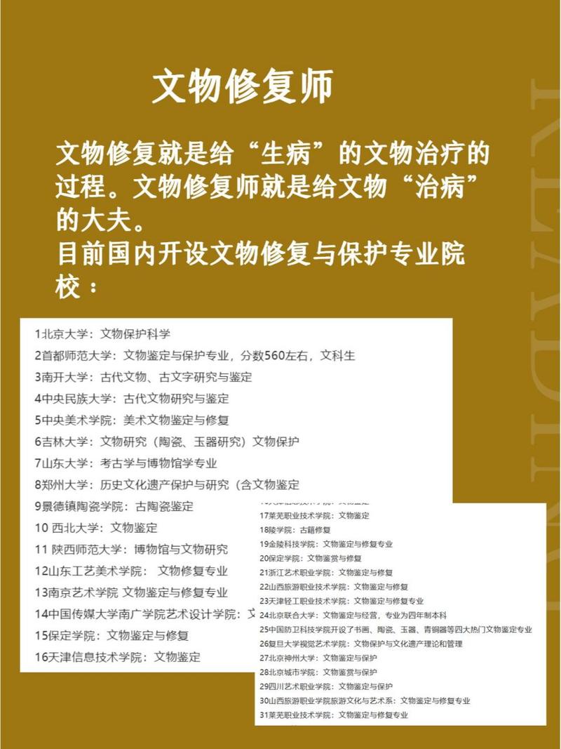 大专学文物修复与保护去哪就业