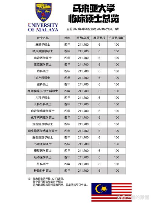 马来亚大学课程设置