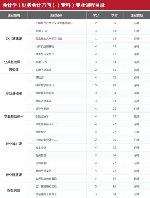 会计专业主要学什么专业课