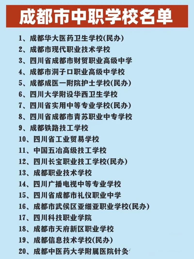 成都公办的职高有哪些