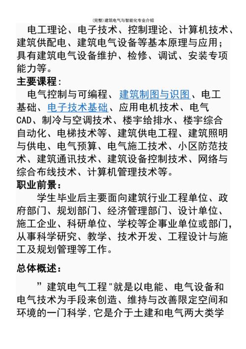建筑电气与智能化专业学什么