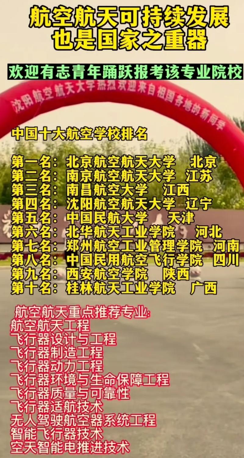 中国前十航空学校排名