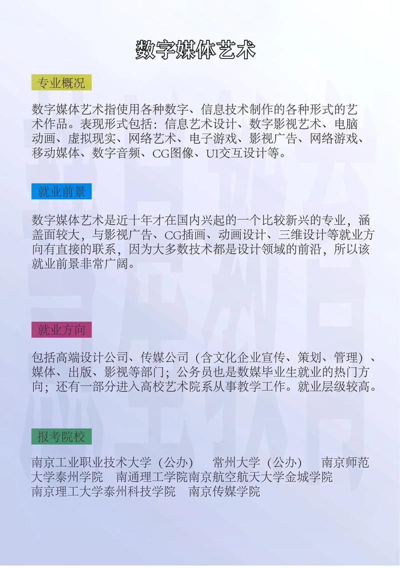 有哪些大专院校设有数字媒体艺术这个专业