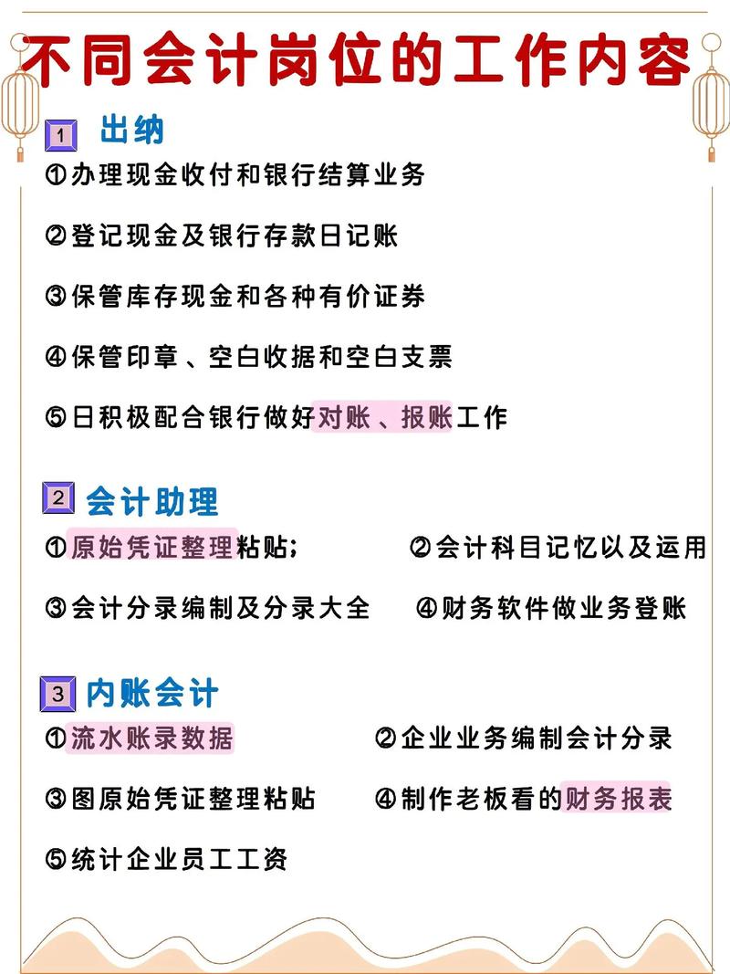 会计工作包括哪些岗位