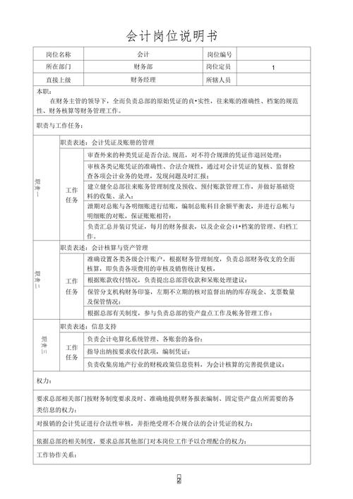 会计分为哪几种岗位